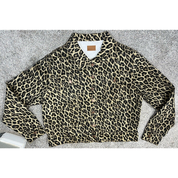 Judy Blue Cheetah Print Denim Jacket Women’s Size 3XL Button Up Collared JB750 - Picture 8 of 8
